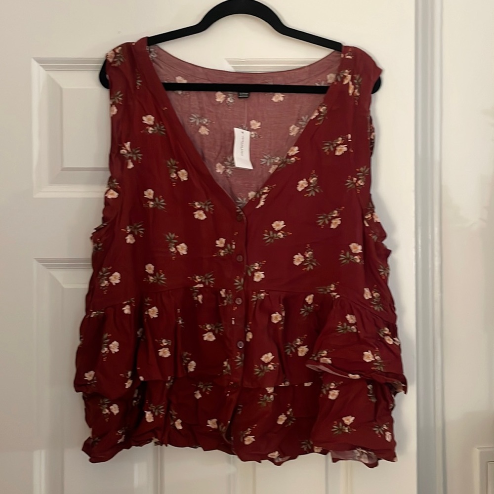 Ruffled Floral Tank